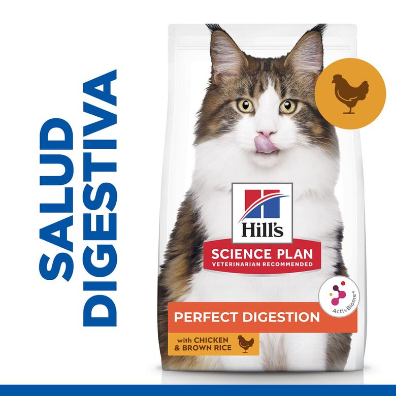Hill’s Adult Science Plan Perfect Digestion Frango ração para gatos, , large image number null